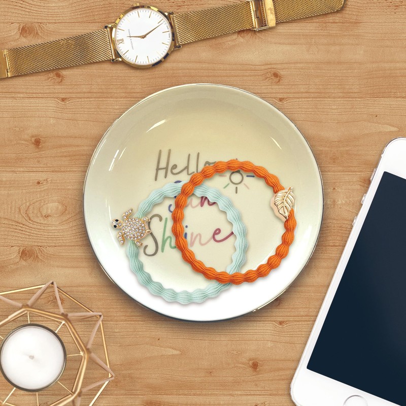 Round Hello Sunshine Ceramic Trinket Tray Dish Decorative Gift for