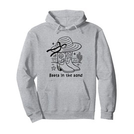 Boots in the Sand Western Cowgirl Beach Country Coastal Girl Pullover Hoodie