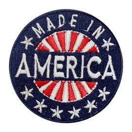 Made in America Patch, Proud American Patch, American Flag Patch, American Patch, Embroidered Iron on Sew on Patch Badge for Clothes etc. 7x7 cm