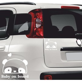 DualColorStampe Sticker Baby On Board Boy on Board Girl on Board Feet Baby in Car Pack of 1 for Car 0040 (Matte White)