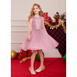 GRACE KARIN Pink Birthday Dress for Girls Size 7-8 Formal Ruffle Dance Prom Graduation Dress