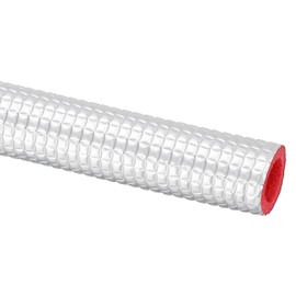 PATIKIL 6.6Ft Pipe Insulation Foam Tubing, 5/8"(16mm) ID 15/16"(24mm) OD Heat Preservation Foam Tube Cover Wrap with Aluminum Foil for AC Unit Air Conditioner Water Pipe, Silver Red