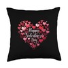 Happy Valentine's Day Heart Throw Pillow