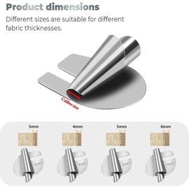 XUANZHI 4Pcs Universal Sewing Rolled Hemmer Foot, Wide Rolled Hem Pressure Foot,Size 3/4/5/6mm,Home Industrial Curved Scroll Hemmer Foot