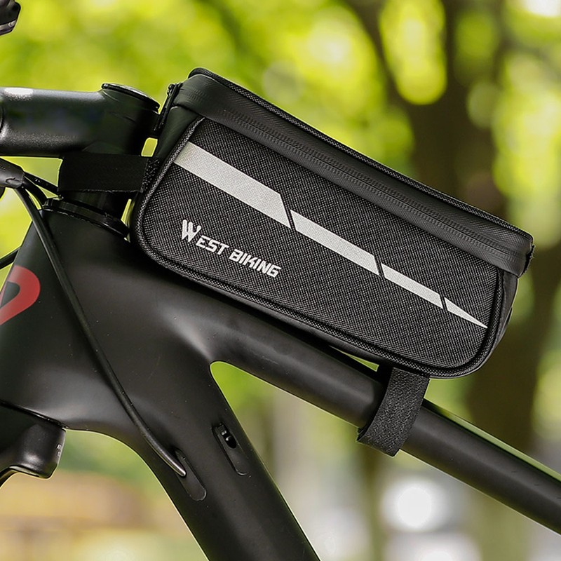 1L Bicycle Bag Reflective Bike Frame Fronttube Bag Touchscreen Mobilephone