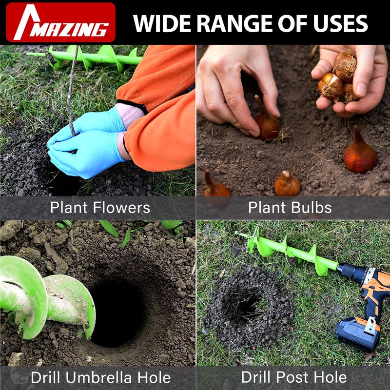 MAZING 16" x 4" Upgraded Spiral Auger Drill Bit for