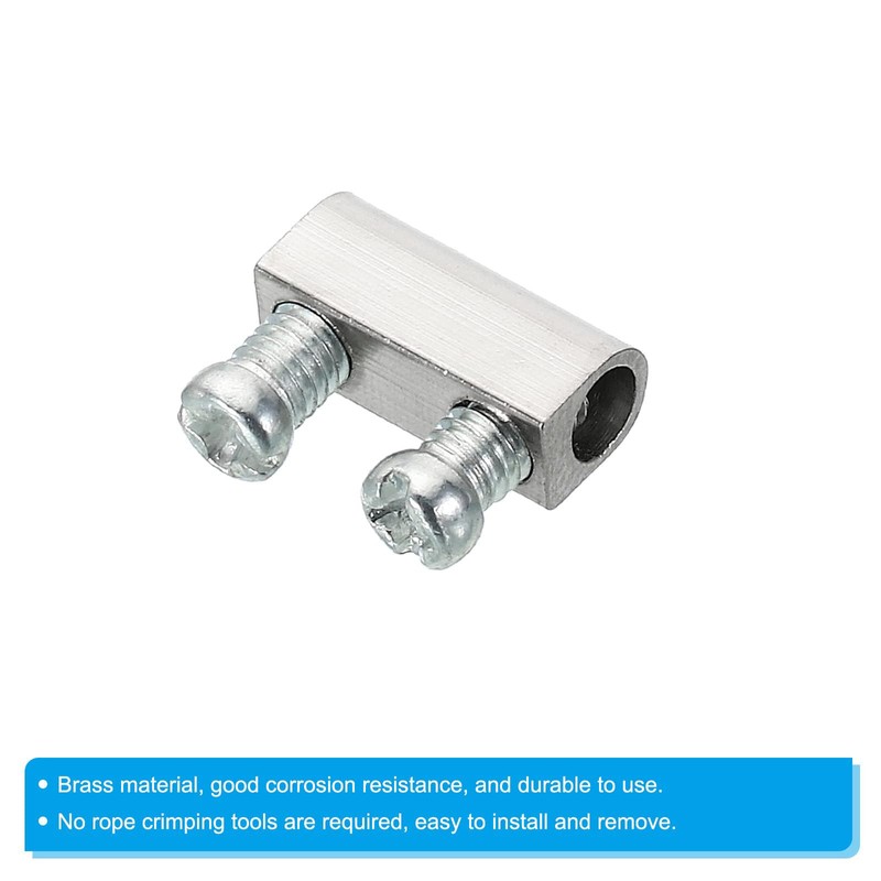 TOP-VIGOR 25Pcs Steel Wire Rope Cable Clamp, M3 Double Hole