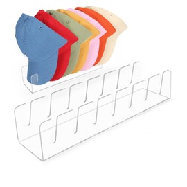 Acrylic Hat Organizers for 14 Baseball Caps (2 Pack), No Install Space-Saving Hat Rack Holder for Closet, Bedroom, Dresser Display