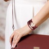 Long tiantian Heart Leather Wrap Bracelets Pink Bracelets Stackable Boho