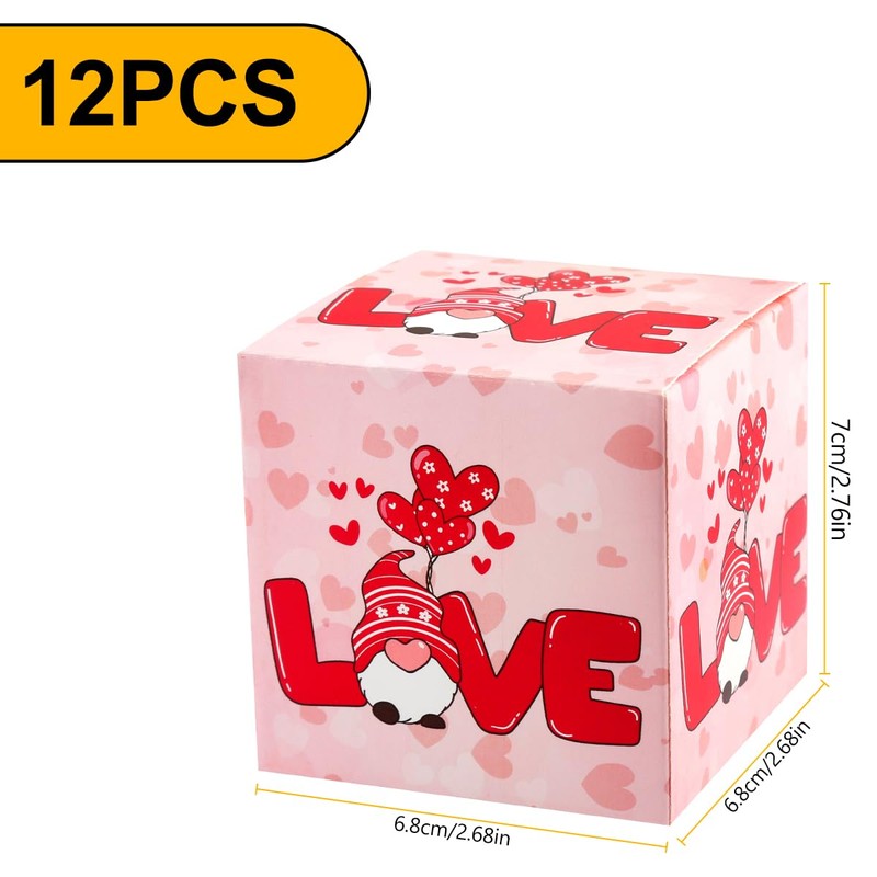 Lotsdonxia 12PCS Valentine's Day Theme Candy Box Creative Decoration Love