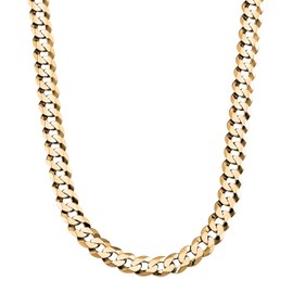 Savlano 14K Gold Plated 925 Sterling Silver 7.5mm Italian Solid Curb Cuban Link Chain Necklace For Men & Women - Made in Italy Comes Gift Box (20, 7.5mm)