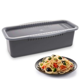Perfect Life Ideas Microwave Pasta Cooker with Strainer Lid - No-Mess Microwave Noodle Cooker with Lid and Measuring Tool for Al-Dente Pasta, Cooks up to 4 Servings