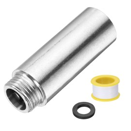 sourcing map Shower Head Extension Arm 70mm Length 201 Stainless Steel Shower Head Extender G1/2 Male to G1/2 Female Thread Straight Pipe Fitting Pipe Extension for Bathroom, Silver Tone