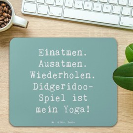 Mr. & Mrs. Panda Mauspad Spruch Didgeridoo Yoga - Geschenk, Entspannung, handgefertigte Produkte, traditionell, PC Zubehör, Designer Mauspad,