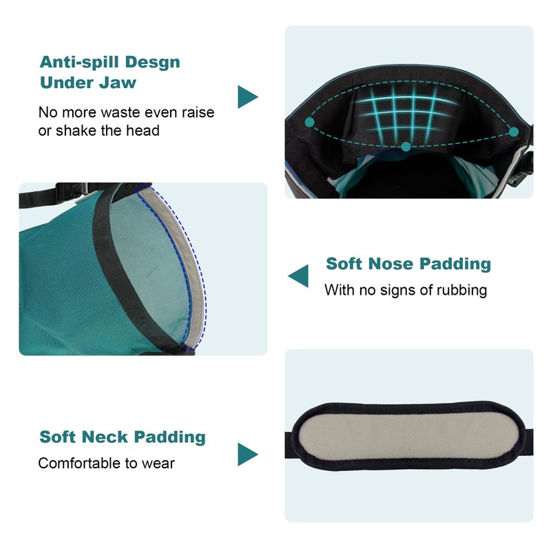 Horse Feed Bag for Grain, Breathable Muzzle Feed Bags for