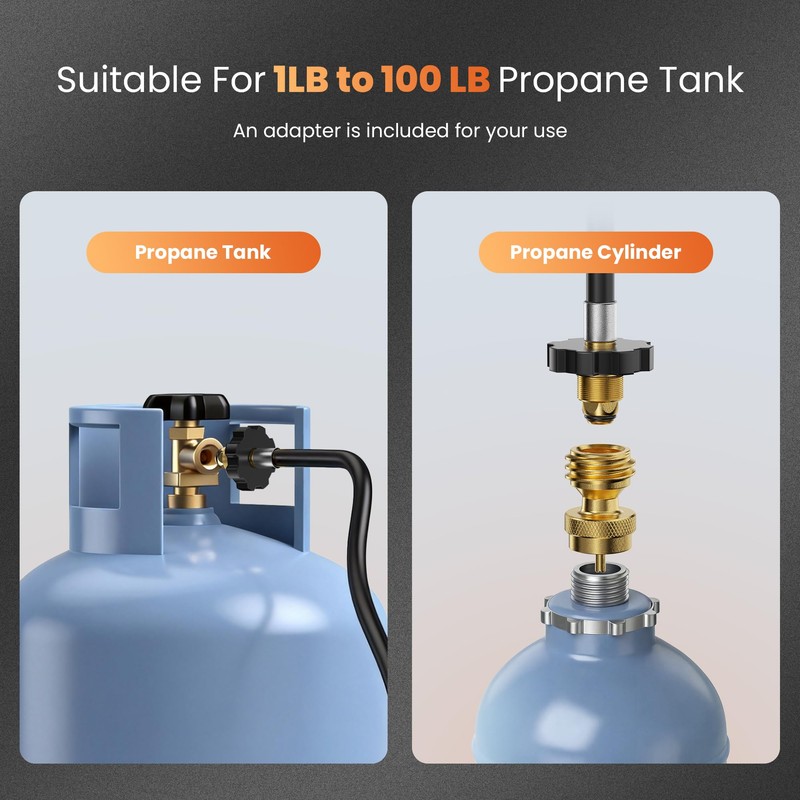 Propane Torch Weed Burner,14FT Safety Hose, 2-in-1 Two Modes