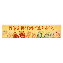 Island Heritage Hawaiian 15" x 3" Wall Art Canvas Print (Please Remove Your Shoes)