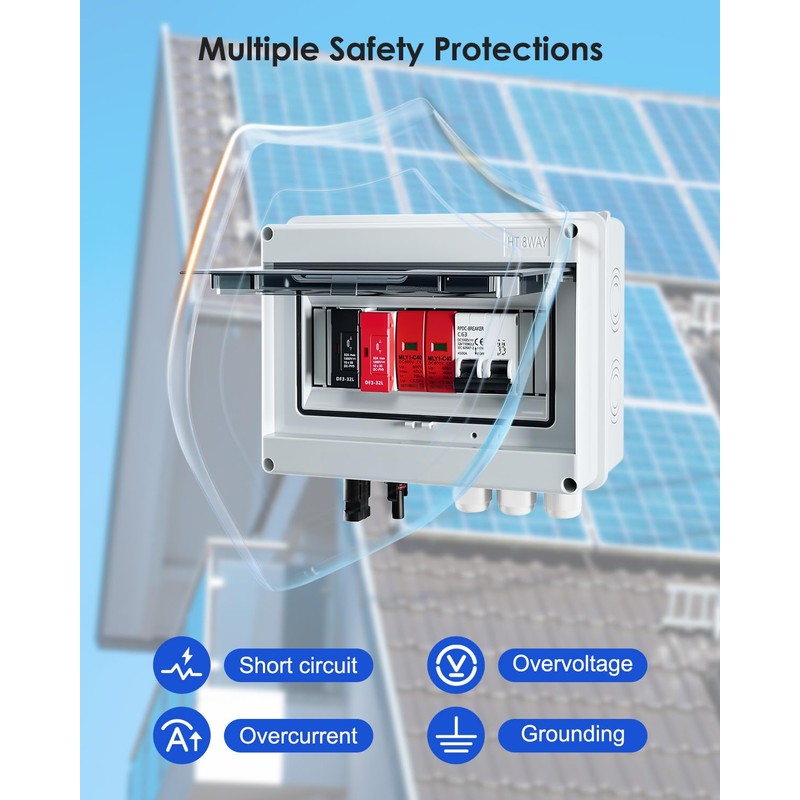 600V Solar DC PV Combiner Box 1 String IP65 Waterproof