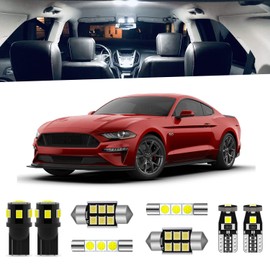 ENDPAGE 8-Pieces Super Bright Interior LED Light Kit Compatible with Ford Mustang 2015 2016 2017 2018 2019 2020 White 6000K Interior LED Lighting Package + Install Tool