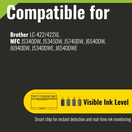 kamo LC-422 XL Printer Cartridges (1 x Black) Compatible with Brother LC-422VAL LC422 LC-422XL Cartridges for MFC-J5340DW MFC-J5345DW MFC-J5740DW MFC-J6540DW MFC-J6940DW MFC-J5340DWE MFC-J6540DWE