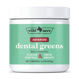 Wild Acre Dental Powder for Dogs - Dog Breath Freshener Dental Powder for Teeth Cleaning Plaque Off, Dental Care for Dogs, Tartar Remover for Teeth - Fresh Breath Probiotics