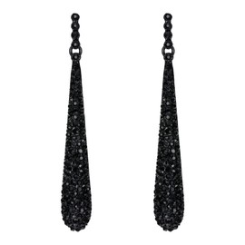 Clearine Earrings Full Crystal Diamond Teardrop Long Stud Earrings for Women Party Clear Silver Tone, Crystal Alloy Steel