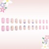 MIXFOSAHN Flower Press on Nails Short Square Fake Nails Nude