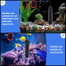Buinto Fish Tank Heater. Aquarium Heater. Small Pond Heater. 800W. 1200W Double-Tube Heating, Energy Saving and Power Saving. Suitable for Freshwater and Saltwater Aquariums (800W)