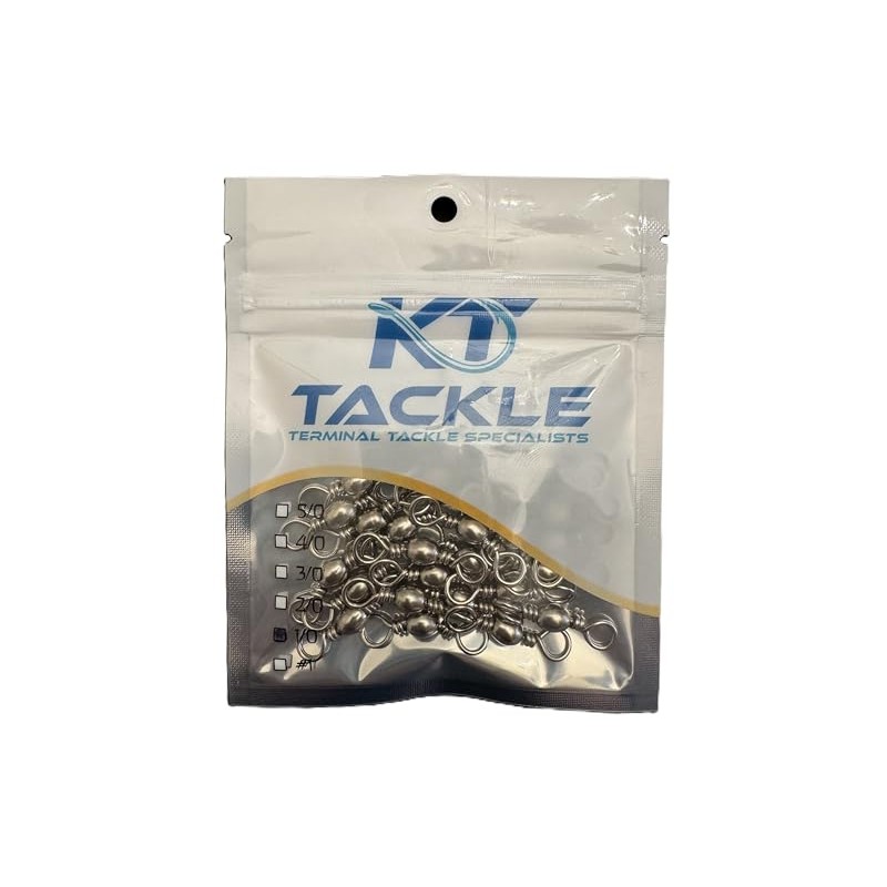KT Tackle Fishing Swivels 5 sizes 4/0, 3/0, 2/0, 1/0,
