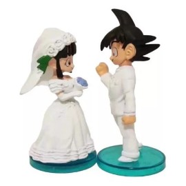 goku 2 Figuras Pastel Boda Goku Y Milk Dragon Ball Recién Casados