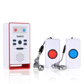 Iseebiz Nurse Call Buzzer, Wireless Chime, 328.4 ft (100 m) Reception, For Elderly/Nursing Care, 65-105 dB Waterproof, 1 Year Warranty