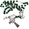 Westmon Works Irish First Holy Communion Rosary with Green Glass