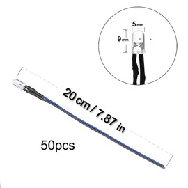 YIXISI 50 PCS 5mm LED Diodes Light, Ultra Bright 12V 20cm Pre Wired, Blue
