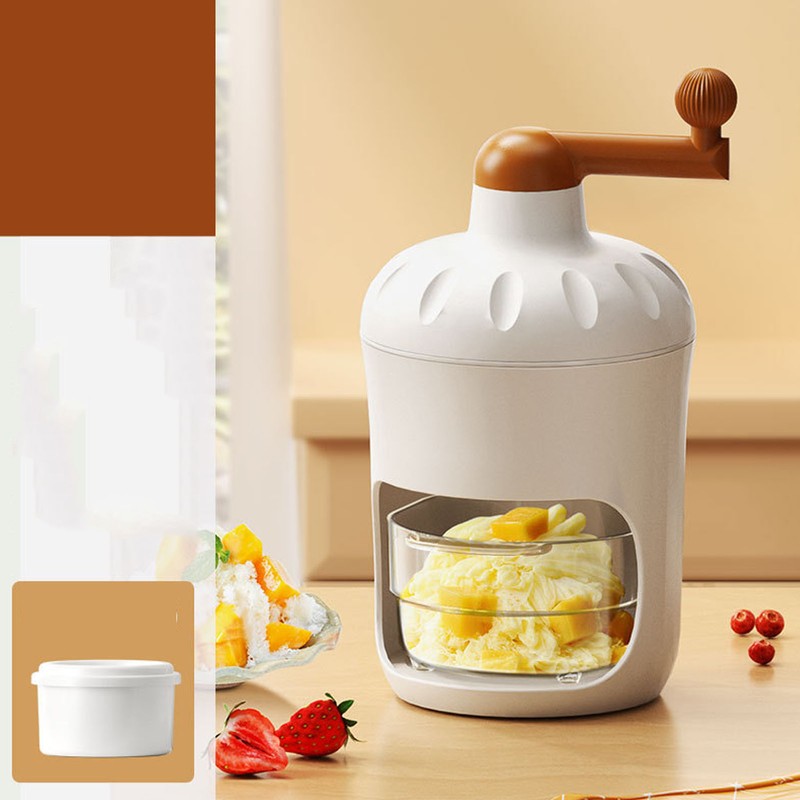 Hand Crank Shaved Ice Machine Stainless Steel Blades Safe Portable