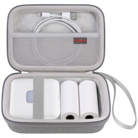 Elonbo Carrying Case for vretti Portable Thermal Printer TP6 / TP6S, vretti TP6 Bluetooth Mini Pocket Label Printer Travel Bag, Wireless Pocket Picture Printer Storage Holder, Grey
