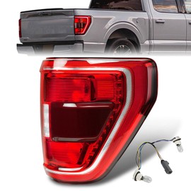 Tail Lights Compatible with 2021 2022 2023 Ford F150 XL/STX/XLT Rear Taillight with Bulb and Wiring Harness Halogen Tail Light Assembly OE: ML3Z13404C ML3Z13404B （Right Passenger Side & Blindspot ）