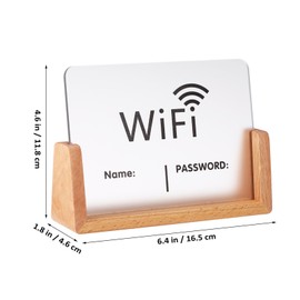 iplusmile Pattern Password Acrylic Sign Centerpieces Decoration Framed Sign Wood Photo Holder Plaque Style Wooden Freestanding Sign for Home or Business