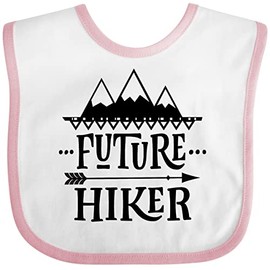 inktastic Future Hiker Kids Hiking Baby Bib White and Pink 2dd6c