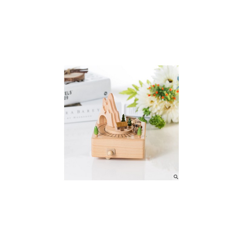 Wooden Music Box Retro Phycial Dymanmics Magnets Principle Touch  with