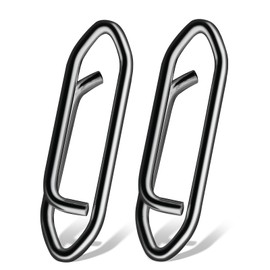 AMYSPORTS High Strength Fishing Snap Saltwater Stainless Connector Snaps Swivels Tackle Steel Power Fishing Clip Lure Quick Change Black Nickel, 50pcs, 110lbs