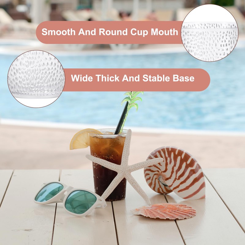 sourcing map 13oz Acrylic Drinking Glasses, 2Pcs Plastic Reusable Tumblers