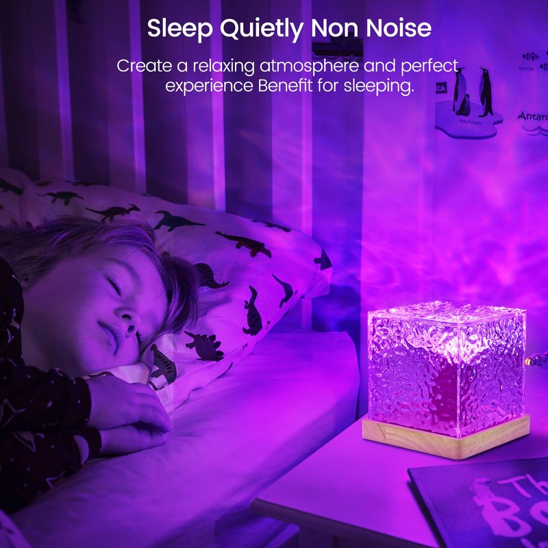 Starry Sky Projector, Wave Lamp LED Bedside Lamp 3D Galaxy