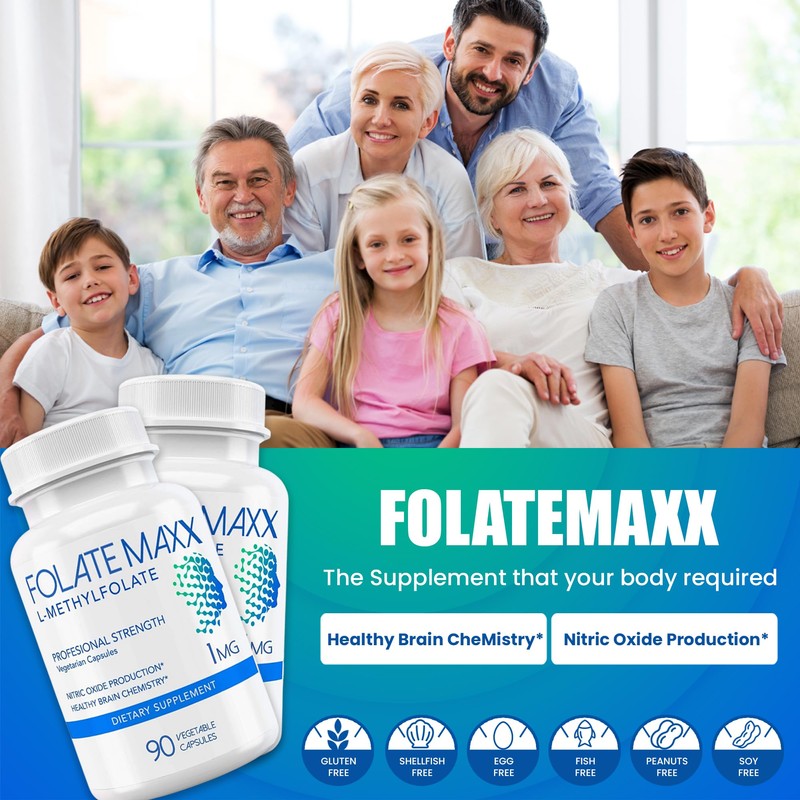 FolateMaxx L-Methylfolate Supplement (1mg) - Professional Strength with Optimized Bioactive