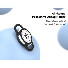 Airtag Dog Collar Holder, Durable & Lightweight Airtag Case, Slide-on Waterproof Protective Air Tag Holder for Dog Collar - for Dogs and Cats (Black, Small)