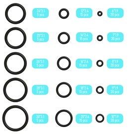 Skweawert Nitrile Rubber O-Ring Assortment Kit 200 Pieces 15 Sizes Metric O Rings Sealing Gasket Set for Automotive Mechanic Plumbing Resist Oil and Heat, Black