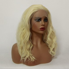 Greenmirr Short Wavy 613 Blonde Lace Front Wigs, 13 x 4 Lace 14 Inches for Women, Daily Cosplay, Replacement Wig