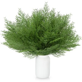 Sinmoe 80 Pcs Christmas Large Artificial Pine Needles Glitter Artificial Pine Branches 14'' Artificial Greenery Stems Decorative Faux Tree Branches for Xmas Wreath Home Party Decor (Green)