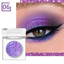 Fixleren Glitter Chameleon Eyeshadow Makeup Palette, Highlighting Eyeshadow, Metallic Changing Long-Lasting Holographic Glitter Multichrome Eyeshadow, Stage/Party Makeup (Purple)