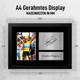 HWC Trading A4 FR Bradley Wiggins Gifts Printed Autograph Picture for Cycling Memorabilia Fans Signed - A4 Framed