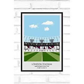 Hewson's Gifts Football Stadium Print - Gift Present For Football (West Ham A3 Size (London Stadium))